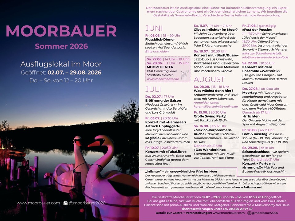 Das Sommerprogramm beim Moorbauern